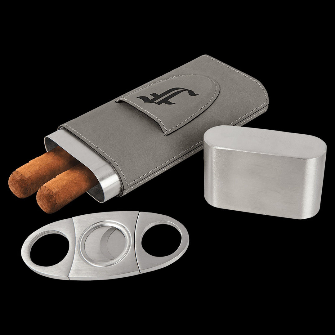Personalized Cigar Case Holder with Cutter