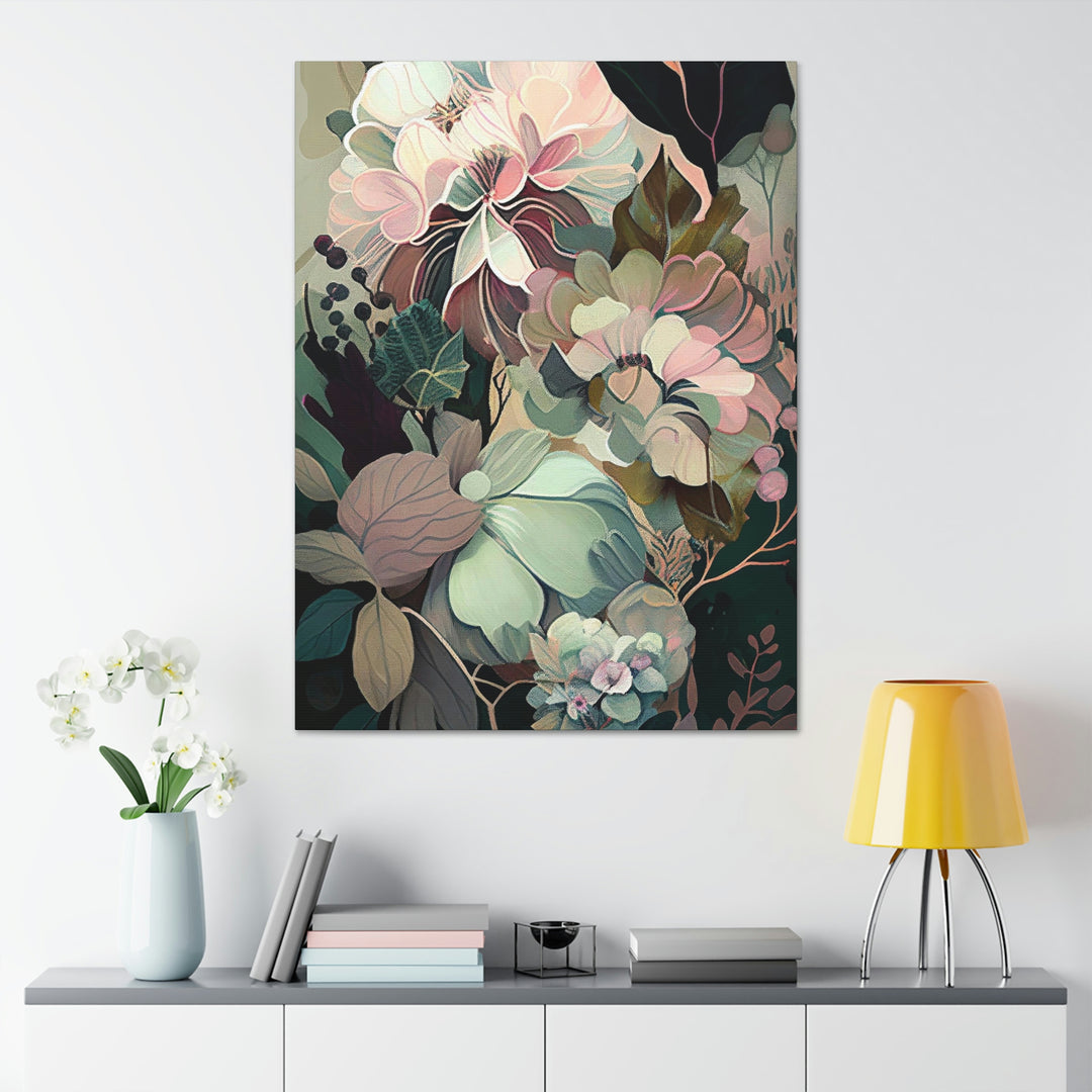 Pastel Floral Abstractions - Modern Canvas Print for Boho Wall Decor