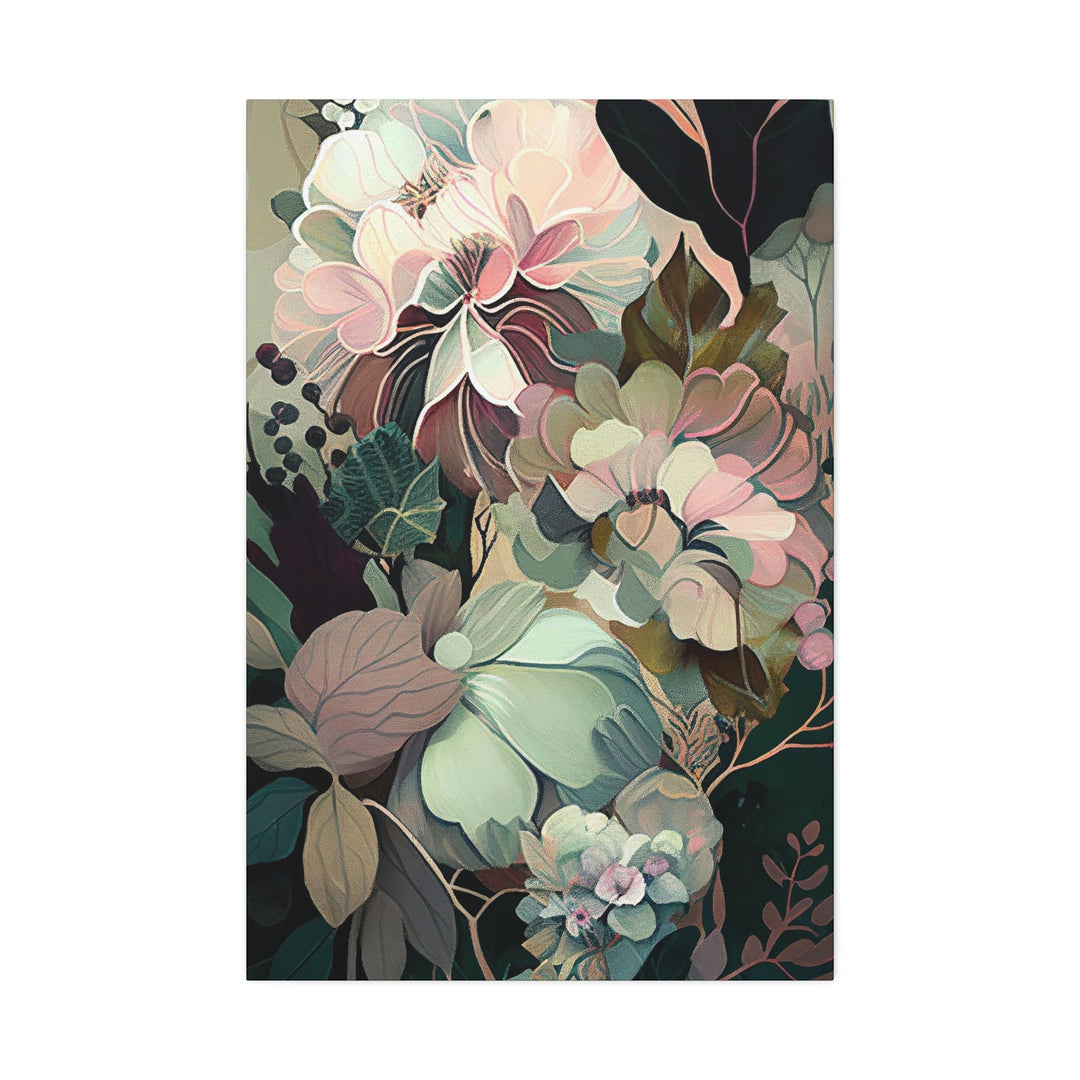 Abstractions florales pastel - Impression sur toile moderne pour décoration murale Boho