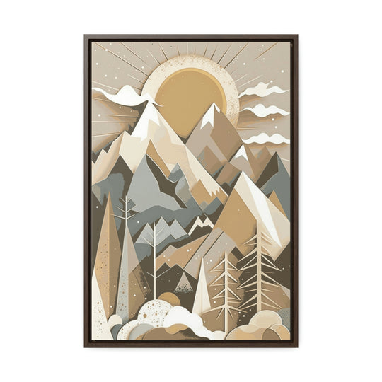 Framed Canvas Wall Art Mountain Range Sunrise Print