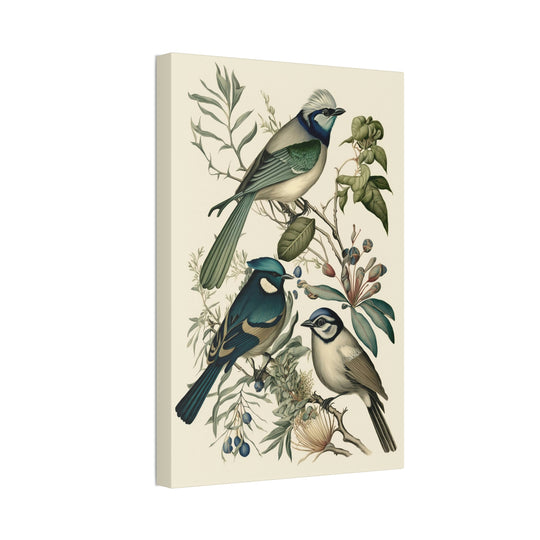 Impresión en lienzo Arte de pared Ilustraciones de pájaros vintage en colores pastel