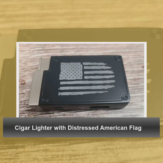 Cigar Lighter with Distressed American Flag by@Outfy