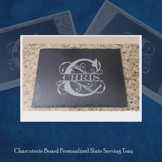 Charcuterie Board Personalized Slate Serving Tray by@Vidoo
