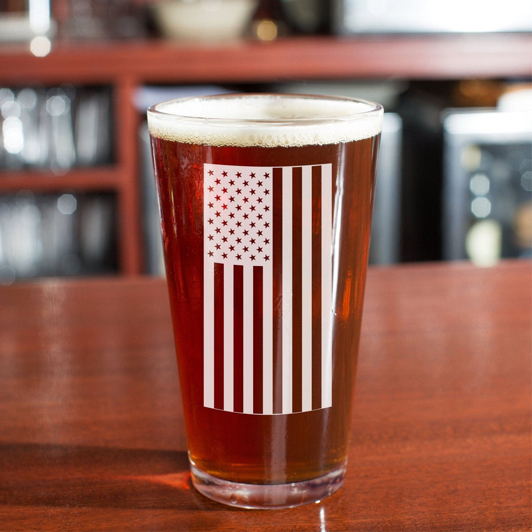 American Flag Beer Pint 16 oz Glass Standard