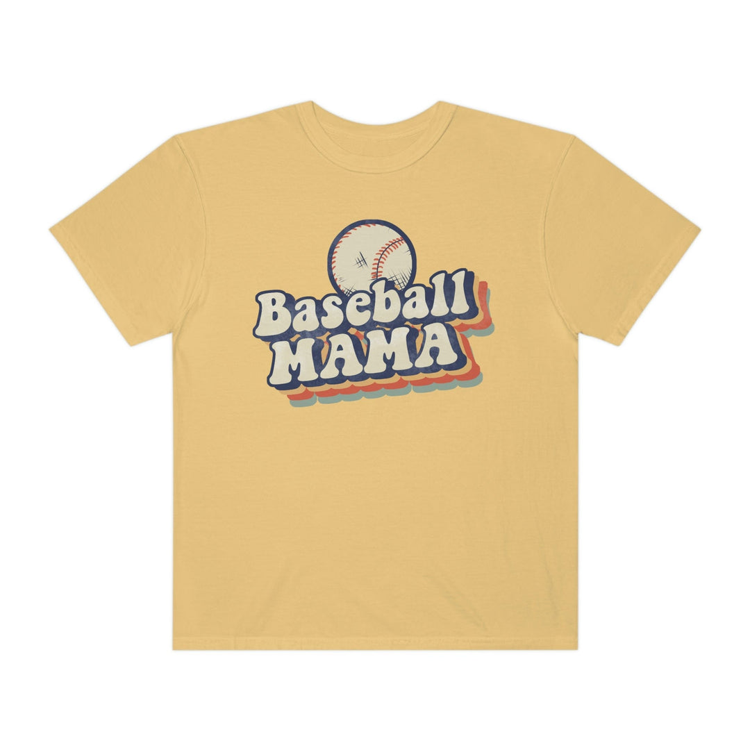 Baseball Mama Tee, Retro Style T-Shirt Mustard / S