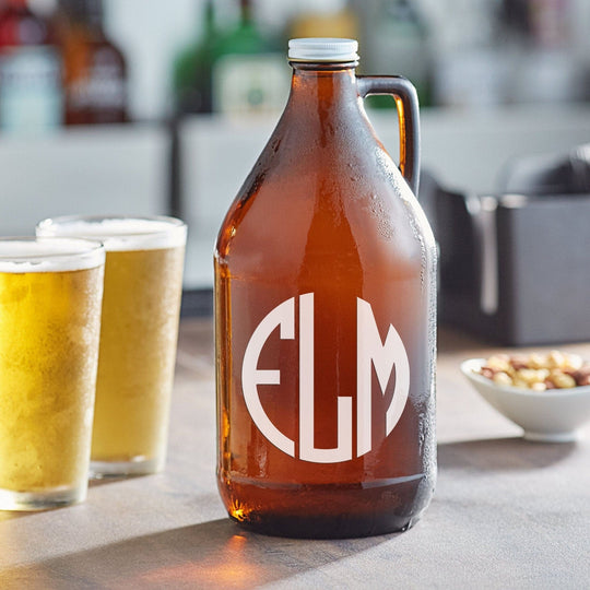 Beer Growler - Personalized Laser Engraved with Monogram