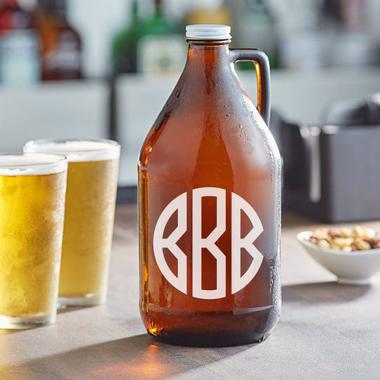 Beer Growler - Personalized Laser Engraved with Monogram