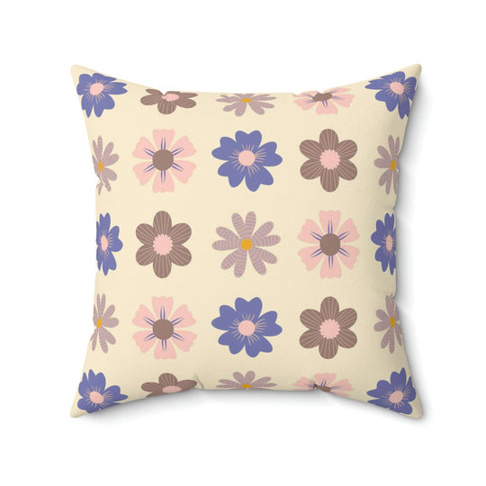 Boho Room Decor - Spun Polyester Square Pillow - Both Sides Printed Boho Floral Throw Pillow Gift in Four Sizes 20" × 20"