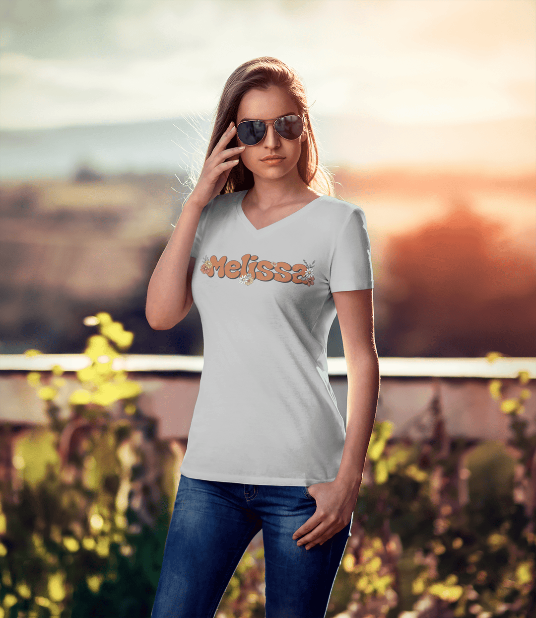 Boho Women's Shirt Personalized Wildflower