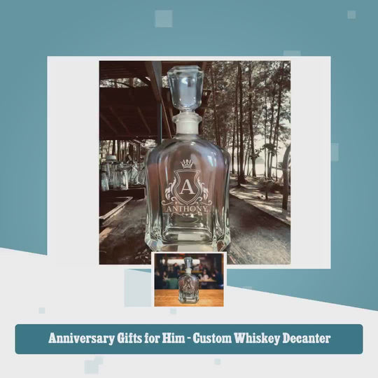 Anniversary Gifts for Him - Custom Whiskey Decanter by@Vidoo