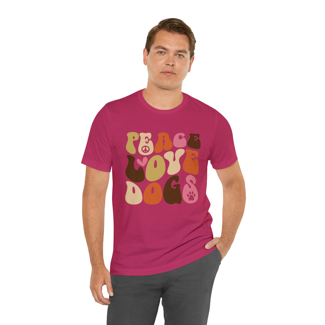 T-shirt pour amoureux des chiens avec « Paix, Amour, Chiens »