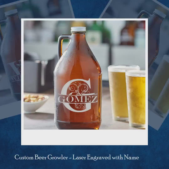 Custom Beer Growler - Laser Engraved with Name by@Vidoo
