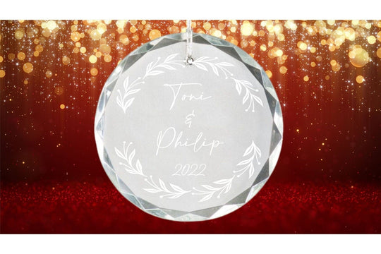 Christmas Ornament - Engraved Crystal First Christmas Ornament