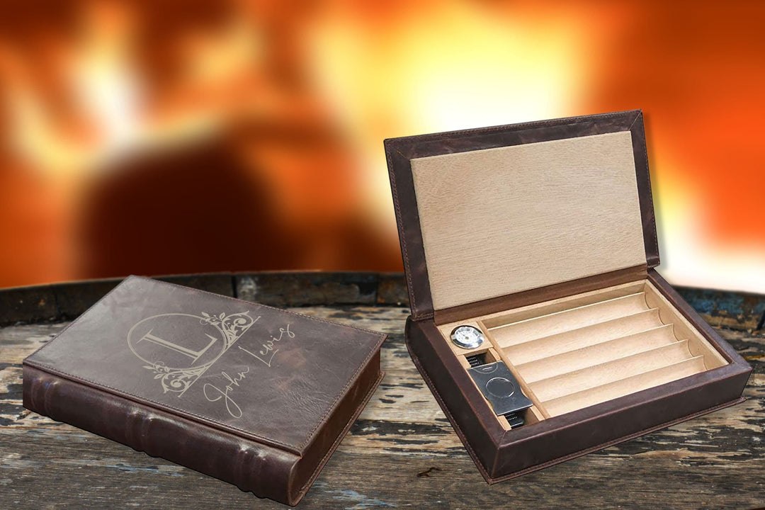 Cigar Box Leather Humidor Travel Case