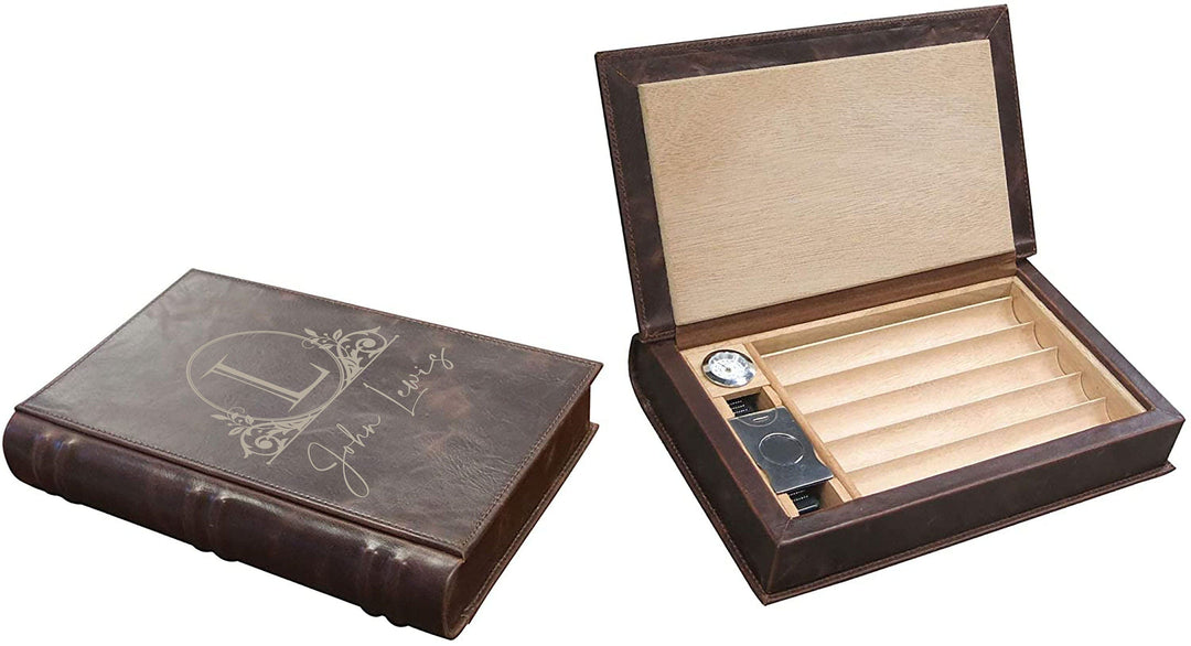 Cigar Box Leather Humidor Travel Case
