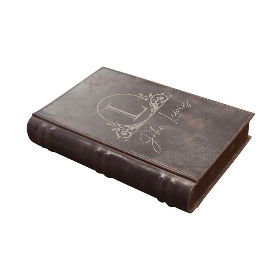Cigar Box Leather Humidor Travel Case - Personalized cigar humidor holder Novelist edition with Monogram. Gifts for him.
