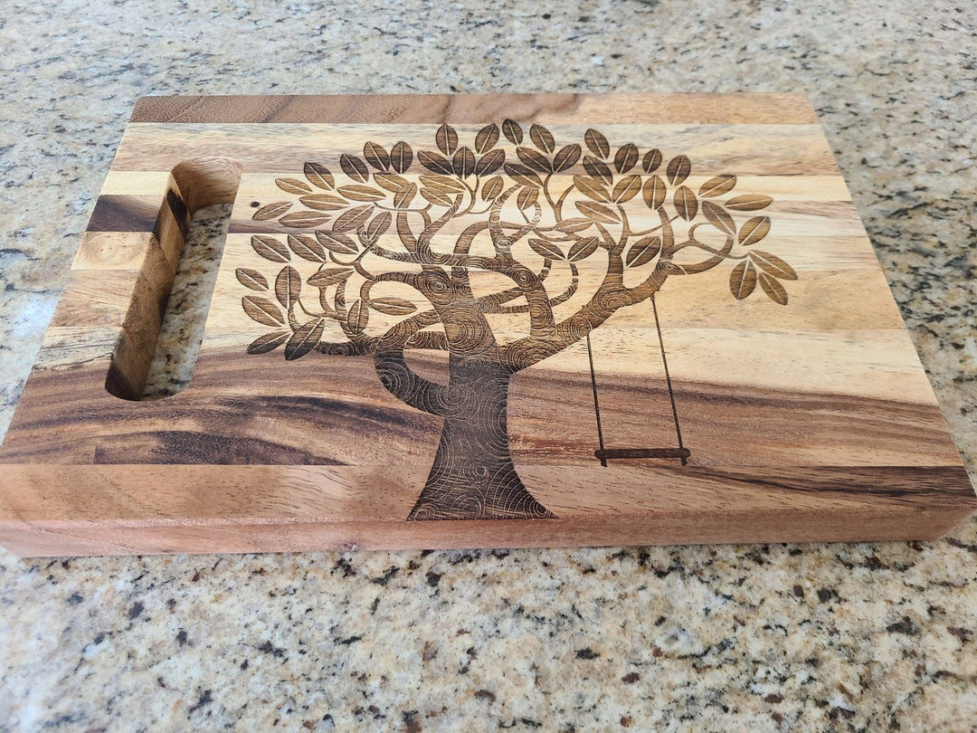 Custom Cutting Board - Tree of Life Acacia No, Thank You