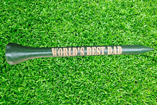 Custom Golf Tees - 10 x Engraved Wood Tees Green