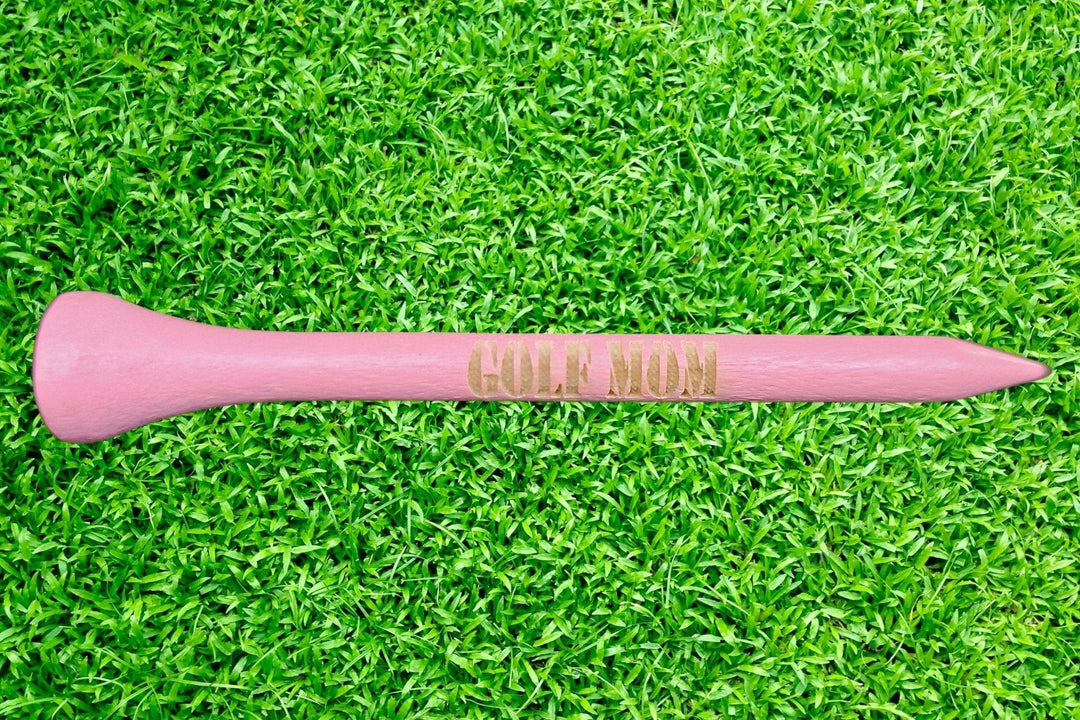 Custom Golf Tees - 10 x Engraved Wood Tees Pink