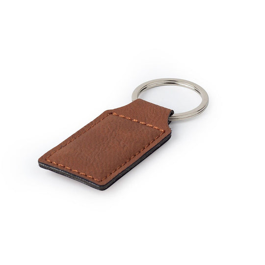 Custom Keychain - Leather Tag Custom Key Chain Chestnut / One Side