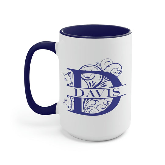 Custom Two-Tone Coffee Mug, 15oz with Handle 15oz / Blue