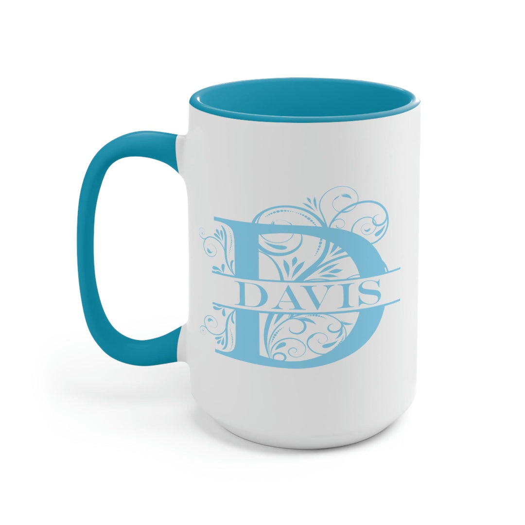 Custom Two-Tone Coffee Mug, 15oz with Handle 15oz / Light Blue