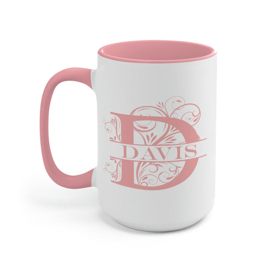 Custom Two-Tone Coffee Mug, 15oz with Handle 15oz / Pink
