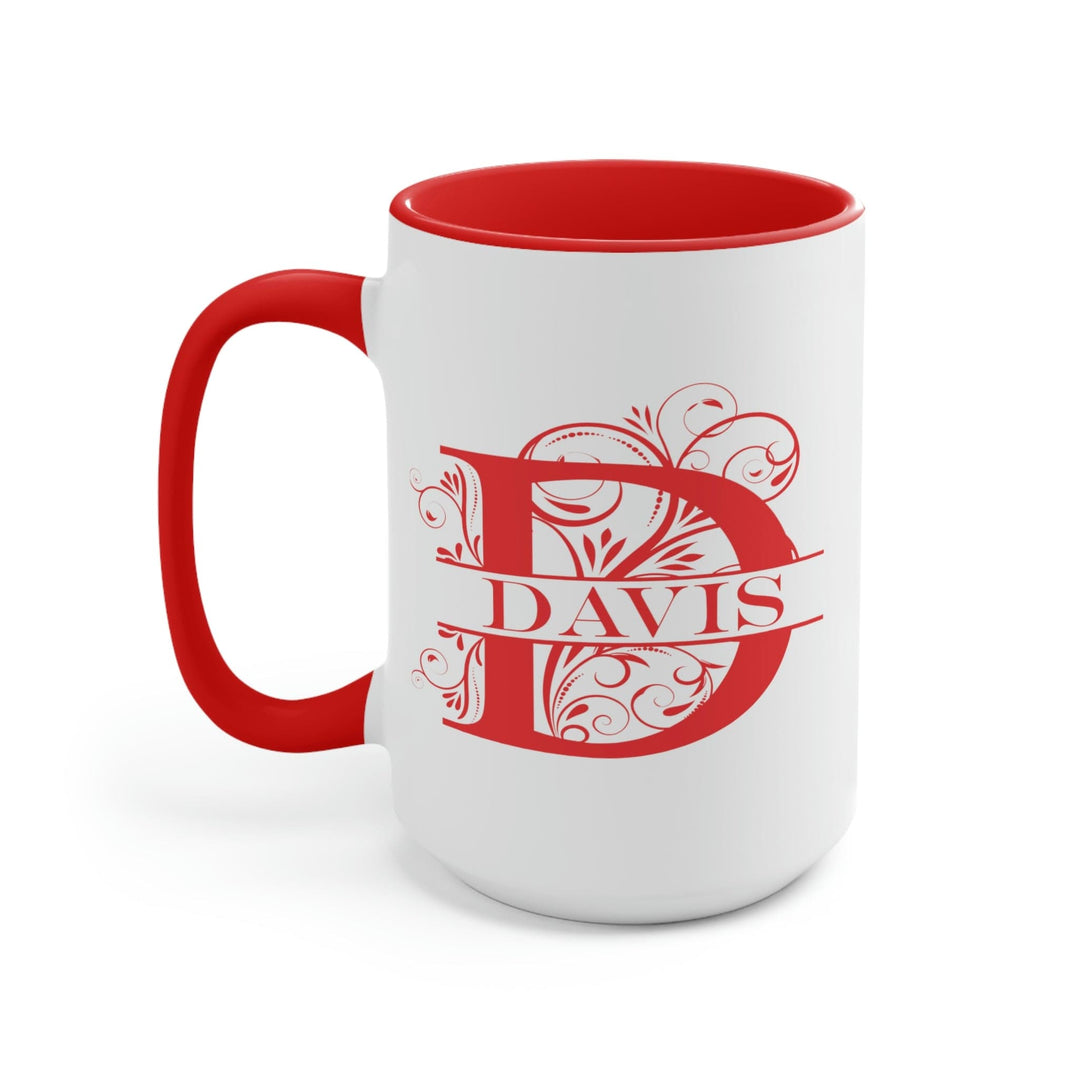 Custom Two-Tone Coffee Mug, 15oz with Handle 15oz / Red