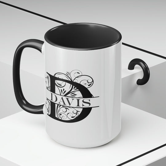 Custom Two-Tone Coffee Mug, 15oz with Handle