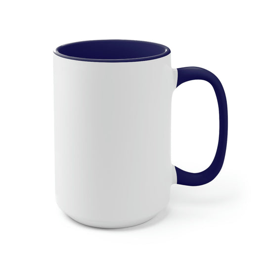 Custom Two-Tone Coffee Mug, 15oz with Handle
