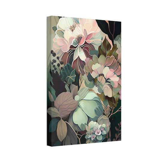 Pastel Floral Abstractions - Modern Canvas Print for Boho Wall Decor