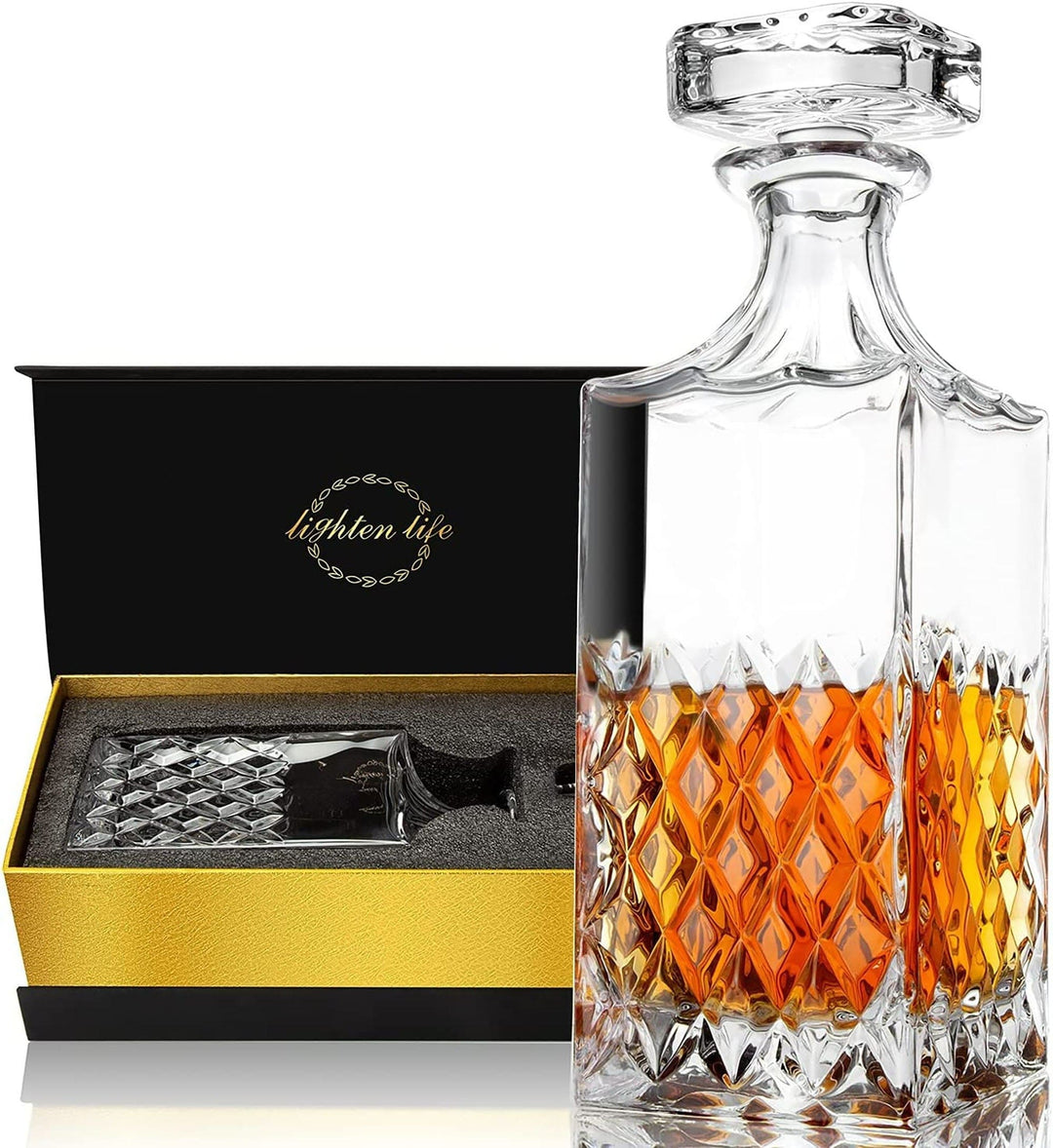 Engraved Whiskey Decanter Personalized - Diamond Pattern