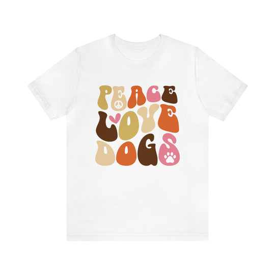 Dog Lover T-Shirt with "Peace, Love, Dogs"