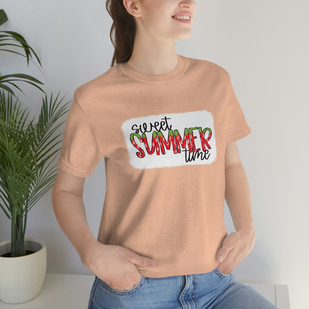 Foodie Shirt - Summertime Strawberry Shirt Heather Peach / XS
