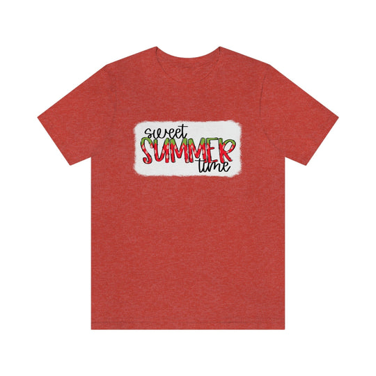 Foodie Shirt - Summertime Strawberry Shirt Screen Print Foodie T-Shirt Graphic Tee Foodie Clothing Short Sleeve Tee Sweet Summer Time Heather Red / XS