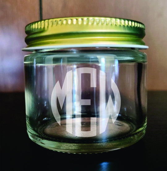 Glass Jars with Lids - 2oz Tiny Jars with Lids Monogram
