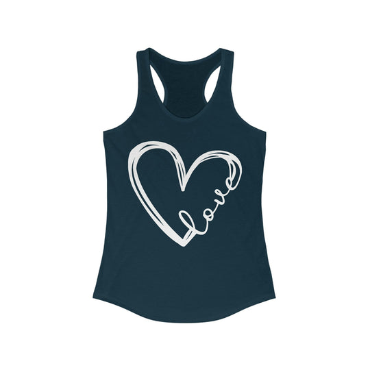Heart Love Tank Tops for Women Solid Midnight Navy / XS