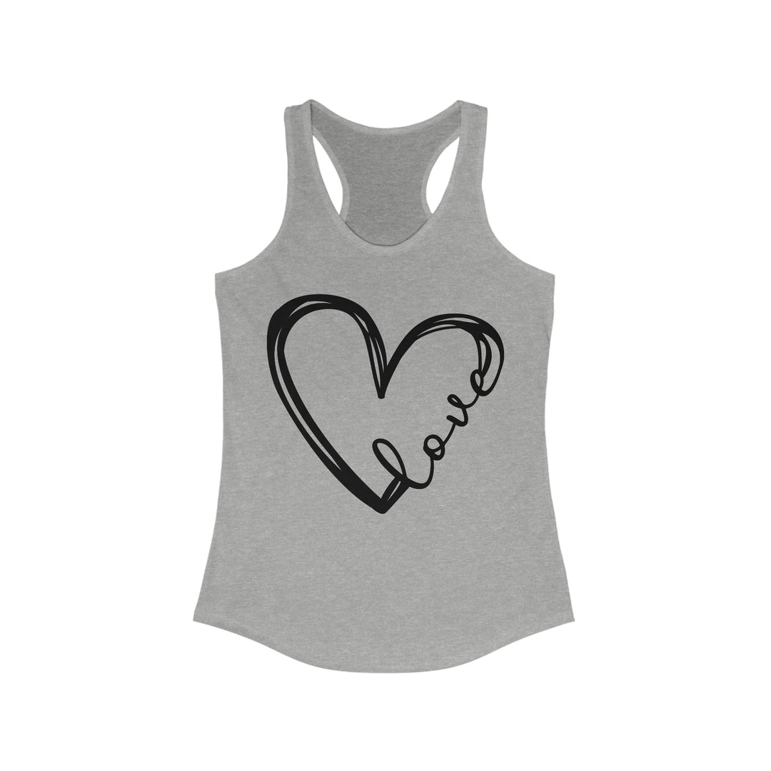 Heart Tank Tops for Women - Shirts with Heart Design Valentine's Day Gift XS / Heather Grey