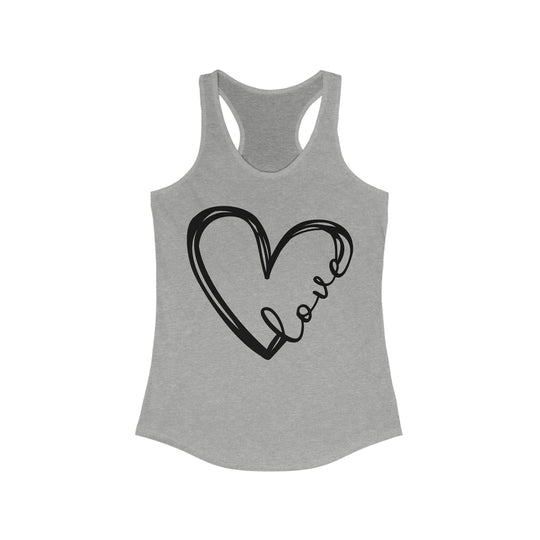 Heart Tank Tops for Women - Shirts with Heart Design Valentine's Day Gift XS / Heather Grey