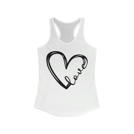 Heart Tank Tops for Women - Shirts with Heart Design Valentine's Day Gift XS / Solid White