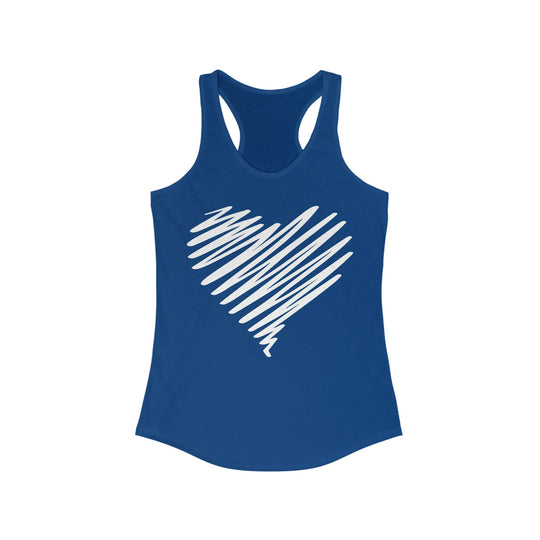 Heart Tank Tops for Women XS / Solid Royal