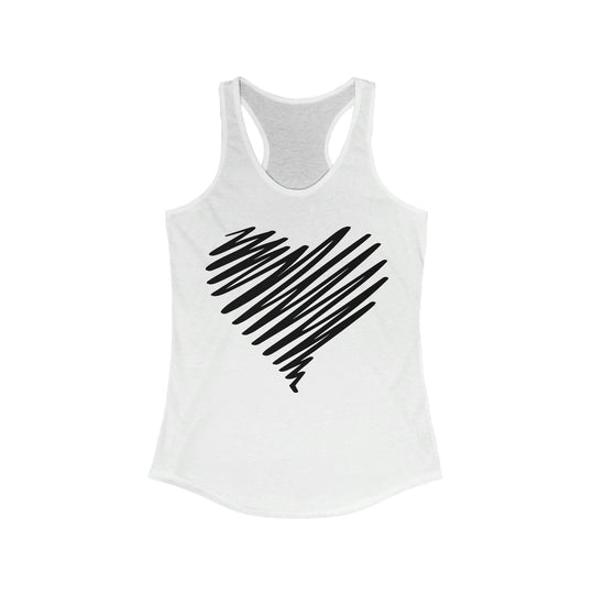 Heart Tank Tops for Women XS / Solid White