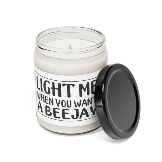 Light Me When You Want a BeeJay - Funny Valentine's Day Gift for Boyfriend, Gifts for Him - Scented Soy Candle, 9oz
