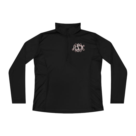 Monogram Ladies Quarter-Zip Pullover Black / XS