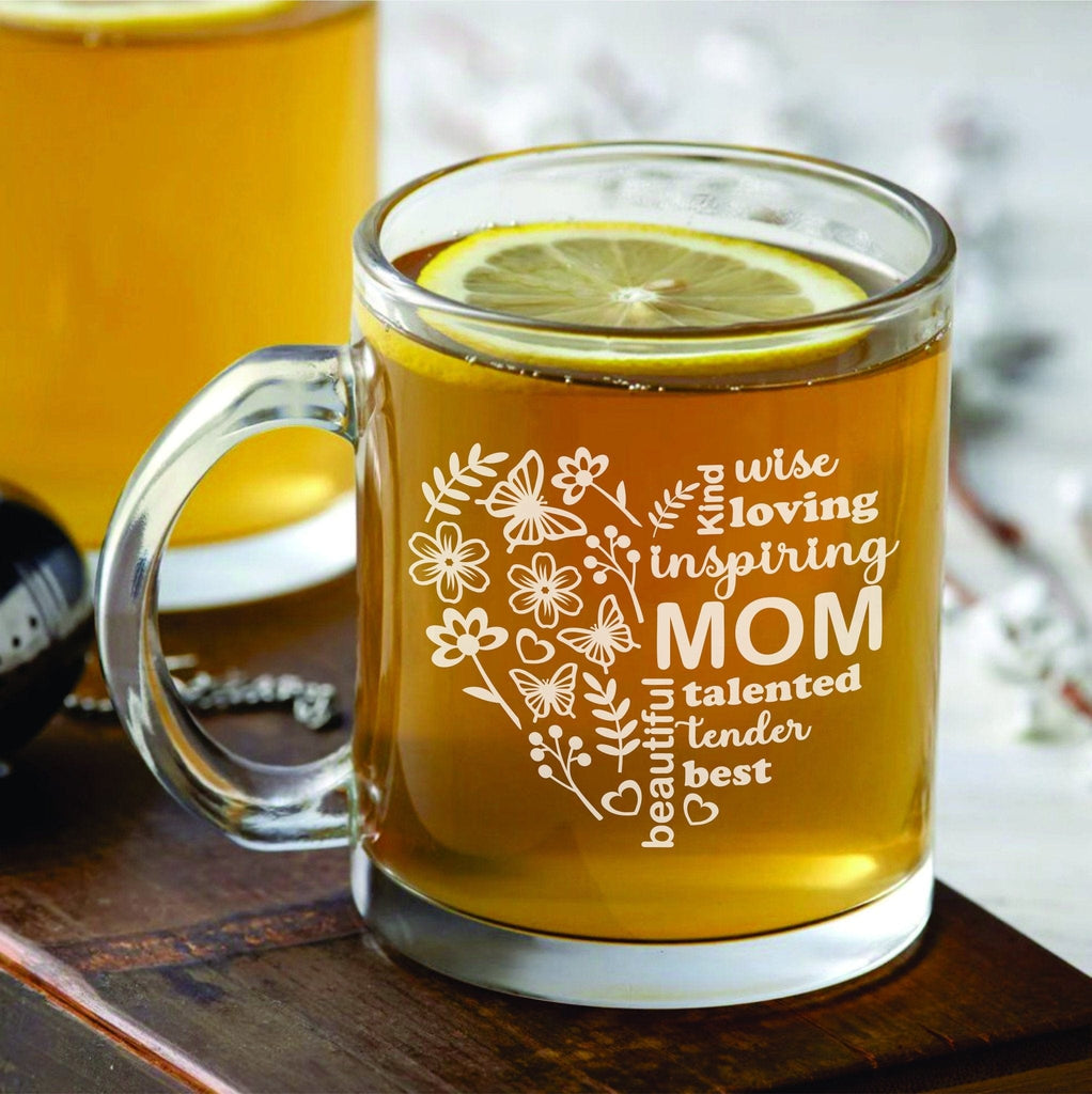 Great Job Mom I Turned Out Awesome Clear Glass Coffee Tea Mug New Mom Gift