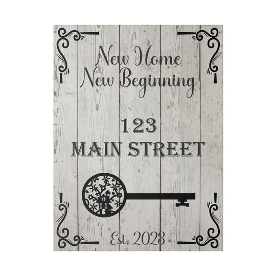New Home Housewarming Gift Personalized Address Sign 18″ x 24″ (Vertical) / 0.75''