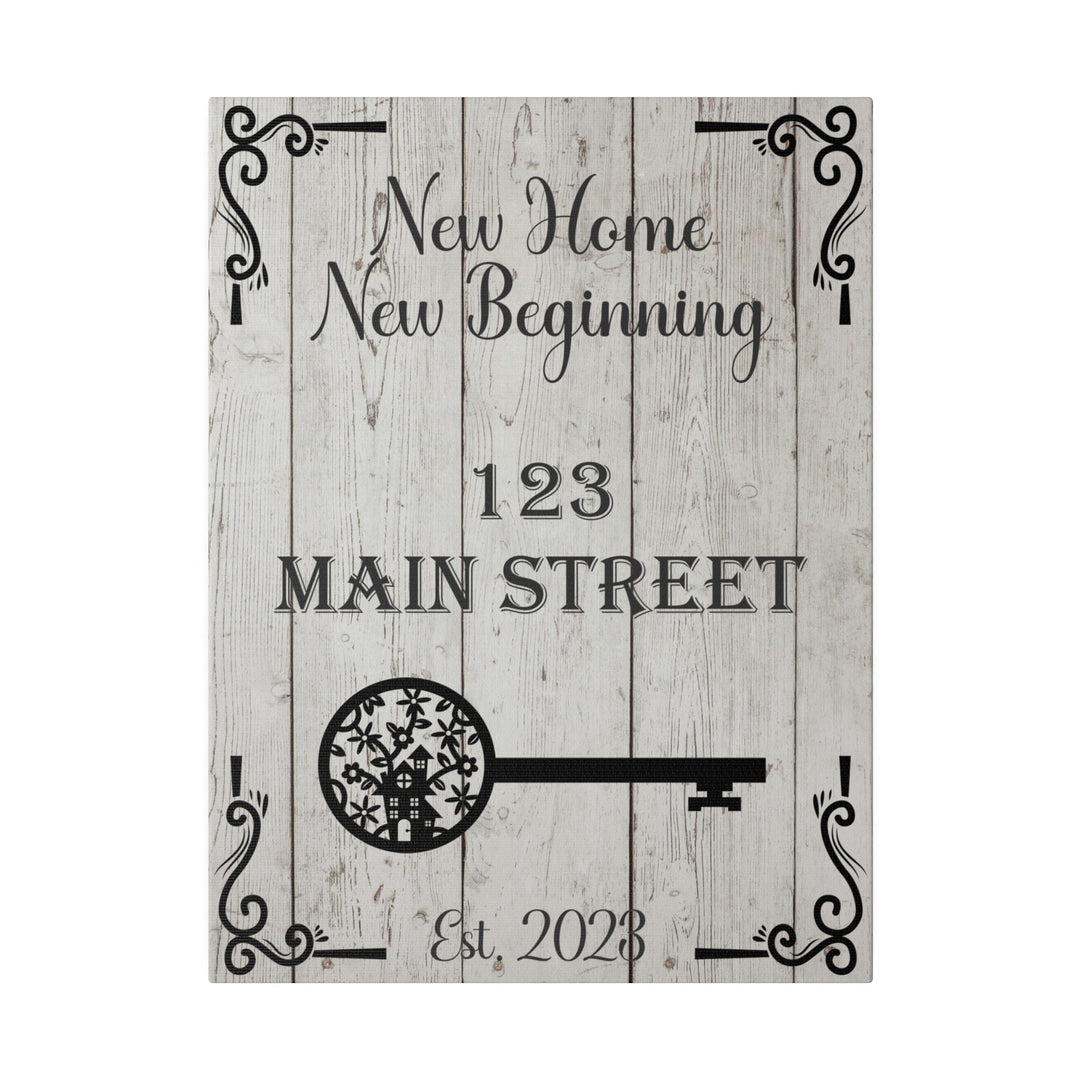 New Home Housewarming Gift Personalized Address Sign New House Gift New Homeowner Closing Gifts Our First Home Sign 12″ x 16″ (Vertical) / 0.75''