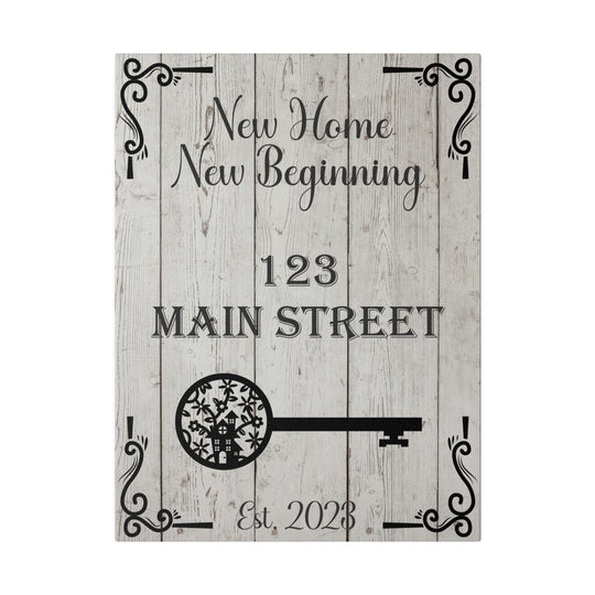 New Home Housewarming Gift Personalized Address Sign New House Gift New Homeowner Closing Gifts Our First Home Sign 12″ x 16″ (Vertical) / 0.75''