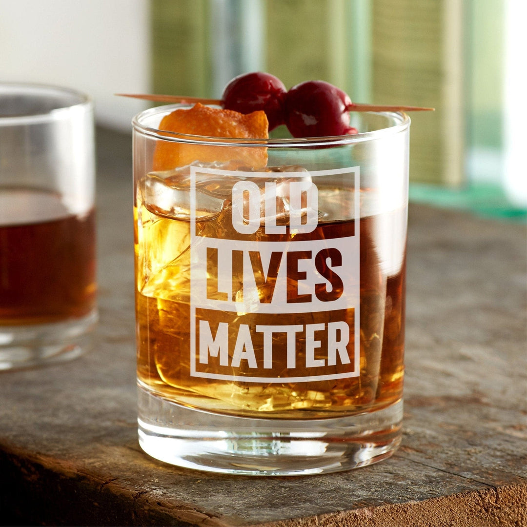 Old Lives Matter Glassware 12 oz. Rocks Glass