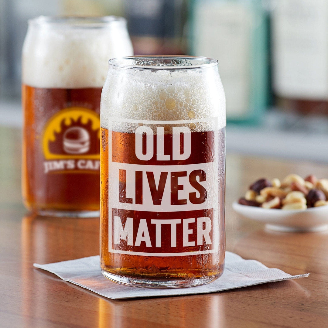 Old Lives Matter Glassware Beer Can Glass